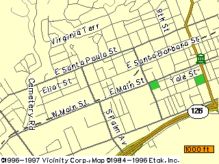 Location Map of Downtown Santa Paula
