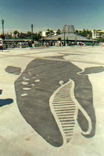 Large scale sidewalk art.